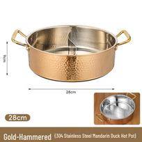 Hammered Copper Mandarin Duck Hot Pot beige