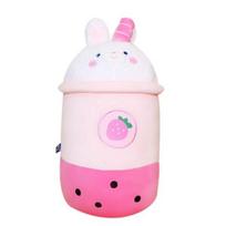 Haesol Bubble Tea Cafe Rabbit Large Cushion Body Pillow Attachment Sleeping Doll, Pink, Korean baby products white