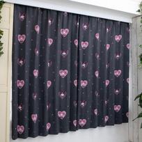 Sanrio Kuromi My Melody Midnight MeloKuro 2nd Grade Light Blocking Heat Insulating 100cm Wide x 178cm Set of My Machine Character Design & Curtains, gray
