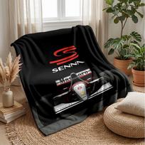 Ayrton Senna spausdintas flanelinis pledas Jaukus, odai draugiškas, šiltas užklotas sofai, lovai, patalpų kasdieniam naudojimui 75x90cm