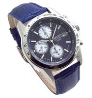 Seiko Chronograph Wristwatch SND365P1-BL Navy Blue Dial Genuine Leather Belt Set Official Domestic Product gray