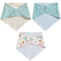 MK Infant Check Leaf Forest Scarf Bibs 3 dalių rinkinys, korėjietiški kūdikių gaminiai white