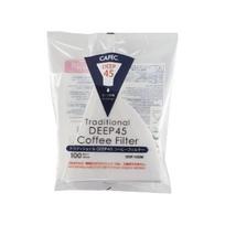CAFEC DDF-100W Traditional DEEP 45 Coffee Filters (3-7 cups), 100 count, White, Made in Japan (3 packs) balta
