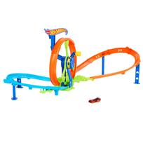 Hot Wheels Greičio kilpos žaidimų rinkinys su 1 mini automobilio transporto priemonės žaislu žaidimų rinkinys 4 metų ir vyresniems Oranžinis JBX65 oranžinė