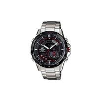 Casio EDIFICE Madingas Mados Lenktynių Klasikinis Rodyklinis Dvigubas Rodymas Ciferblatas Sportinis Vandeniui Atsparus Kvarcinis Mechanizmas Nerūdijančio Plieno Apyrankė Japonijos ERA-200DB-1AV juoda