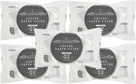 Hario Pegasus Kavos Popieriniai Filtrai 02 W 100 lapelių Pagaminta Japonijoje 2–4 puodeliams Balti PEF-02-100W x 5 [prekė] white
