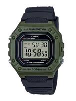 Casio - Resin Case Resin Strap Men's Quartz Watch W-218H-3A žalia
