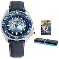 SEIKO Dydis 5, Demon Slayer Kimetsu No Yaiba Bendradarbiavimo Automatinis Mechaninis Ciferblatas Odinis Dirželis SRPJ26K1 Inosuke Hashibira gray
