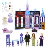 Mattel Disney Frozen Dress-Up and Pretend Play Elsa, Anna and Arendelle Castle (3 Dolls, Olaf Figure, Accessories Included) Dress-Up Dolls & House gray