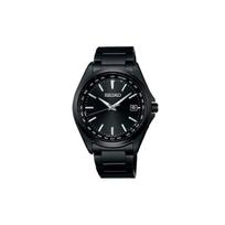 SEIKO 100 meters waterproof solar Quartz titanium strap men's watch black dial SBTM333 juoda