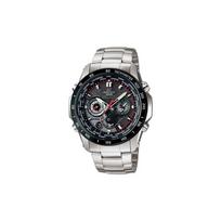 Casio EDIFICE Klasikinis Rodyklinis Keturios Akys Šeši Rodykliai Datos Rodymas Besisukantis Ciferblatas Chronometras Sportinis Vandeniui Atsparus Saulės Kvarcinis Mechanizmas EQW-M1000DB-1A juoda