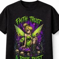 Fairy Tinker Bell Faith Trust And Pixie Dust Gothic Unisex TShirt 4XL blue