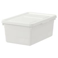 IKEA SOCKERBIT Sandėliavimo dėžutė su dangčiu white