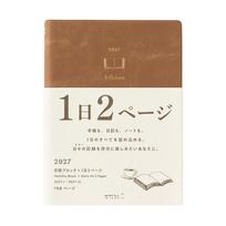 Midori Hibino Planner 2027 A6 Daily Camel 22466006 January (Starts 2027) white