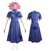 Nuostabus skaitmeninis cirkas Pomni Ragatha Cosplay kostiumas su skrybėle pirštinėmis Anime Helovinas Karnavalo vakarėlio apranga 120 blue