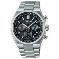 SEIKO Astron 100 metrų atsparumas vandeniui, saulės energija maitinamas, kvarcinis, titano apyrankė, 41,3 mm, vyriškas laikrodis, pilkas ciferblatas SBXY097 mėlyna