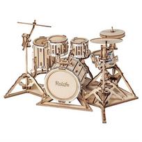 Klasikinė 3D instrumentinė medinė dėlionė (Būgnų rinkinys)