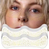 Glitter Freckle Face Tattoo 10 Gold Sparkle Face Makeup Patches for Face 145142, Gold, Gold beige