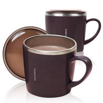 Mother K stainless steel cup + lid set, violet, 2 sets, Popular Korean parenting items black
