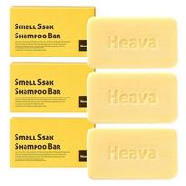 Haeba Smellssak Shampoo Bar Head Odor Removal Oily Scalp Shampoo Soap Solid Shampoo, 3 packs, 81g beige