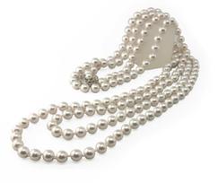 Gėlė Perlas Balta Pagaminta Japonijoje [Matsuyo Pearl] Vėrinys, Ilgas, Baltas, Perlas, 160cm, 7mm, Oficialus, Vestuvėms, gray