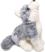 Vilkas Volkotas Pliušinis Žaislas Vidutinio Dydžio Pilkas vilkas, tyliai prisiglaudęs Plaunamas Pliušinis Žaislas Mielas [VIAHART] (apytiksliai. 28 cm) [Naudotas] gray