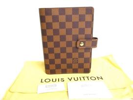 Authentic LOUIS VUITTON Damier Leather Document Holders Medium Ring Agenda Cover #9779  Seller refurbished