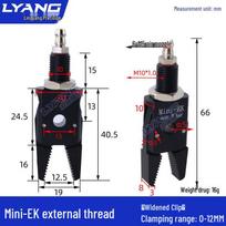 Pneumatiniai mini griebtuvai: A/B/C/E robotų rankos griebtuvai įpurškimo liejimui (J1060/J1080). Mini-EK【Widened Clip】External Thread
