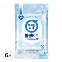 Clean Nara Gaivinantis mėtų kvapo dezodorantas servetėlės 10 vnt., 66 g, 6 vnt. white