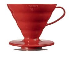 HARIO V60 Transparent Dripper 02 Red for Cups Coffee Hand Drip Made in Japan 1~4 VDR-02-R raudona