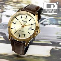 Casio Fashion Leather Men's Wrist Watch MTP-V004GL-9A beige
