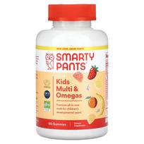 SmartyPants, kids formula, multivitamin and omega-3, strawberry banana, orange, lemon flavor, 120 gummies