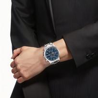 CASIO EDIFICE Atsparus vandeniui 50 metrų Kvarcinis Plieninė apyrankė Vyriškas laikrodis Mėlynas ciferblatas MTP-E510D-2A2V mėlyna