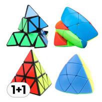 1+1 Pyraminx Cube Set Pyramid Triangle Magic Cube Special Block Expert Triangle Twist Puzzle Block, Korean popular puzzles green