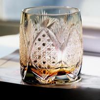 Hand-Carved Edo Kiriko Crystal Whiskey Glass gray