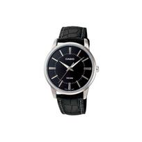 Casio Standard Series Business Waterproof Quartz Movement Genuine Leather Strap Watch Men watches Black MTP-1303L-1AV Random Watch Box,Black Dial black