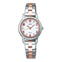SEIKO Alba Series 50m Waterproof Solar Quartz Steel Strap Women's Watch White Dial AHJD406 balta