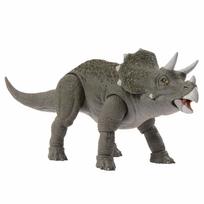 Mattel Jurassic World Hammond kolekcija Triceratops judantis dinozauras Maždaug amžiaus JDJ07 figūrėlė, didelė, žaislas, 16,5 cm ilgio, 8+, pilka, pilka spalva