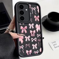 Rožinės kaspinų dėklas Samsung Galaxy S25 S24 Ultra Edge S23 S22 Plus S21 FE A15 A16 A26 A35 A36 A54 A55 A56 5G Dangtelis Kaklaraiščiai Galaxy S20 FE 5G