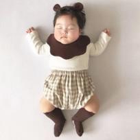 Wooidong Geumson Daily Little Bear Baby Newborn Bib, korean baby products gray