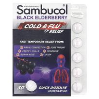 Sambucol, Black Elderberry, Cold and Flu Relief, 30 Fast-Dissolving Tablets