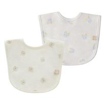 Baby & I baby food cotton bib 2-piece set, Yong Blue, Gomi, 1 set white