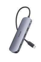 Anker Nano Hub HDMI port supports 4K 5Gbps data port USB-C (7-in-1, 4K, HDMI) 60Hz, high-speed transfer, USB-C port, USB-A pilka spalva