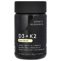 Sports Research, D3 + K2, Vegetarian, 120 Veggie Softgels