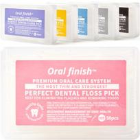 Oral Finish Thin and Strong Dental Floss 50 Pieces, 6 Pieces white