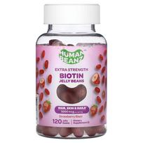 Human Beanz, Biotin Jelly Bean, Extra Strength, Strawberry Blast, 2,500 mcg, 120 Jelly Beans