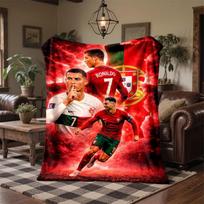 Cristiano Ronaldo temos vilnos pledas Jaukus minkštas pliušinis pledas miegamajam, sofai, kelionėms 150x180cm