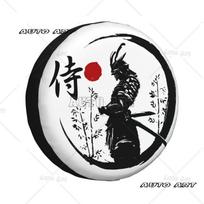 Custom Japanese Samurai Warrior Tire Cover Trailer Katana Spare Wheel Protector for Universal Wheel Tire Cover for Trailer 14inch white