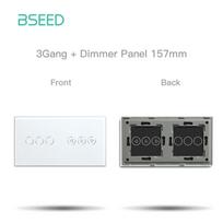 BSEED Wifi pritemdymo sieninis jungiklis 1/2/3 klavišų Išmanusis jutiklinis jungiklis Funkcinis pagrindas Stiklinis priekinis skydelis DIY dalys Laisvas derinimas EU standard gray