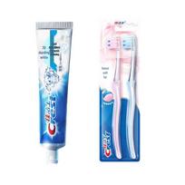 Crest 3D White Dual Effect Whitening Toothpaste & Velvet Gum Care Toothbrush Set white